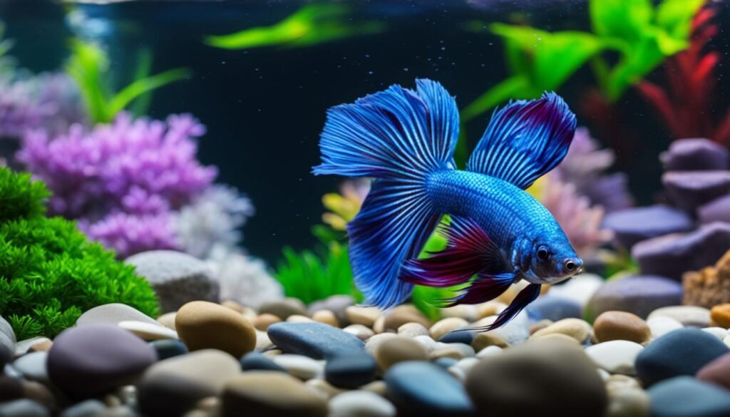 Betta fish swimming