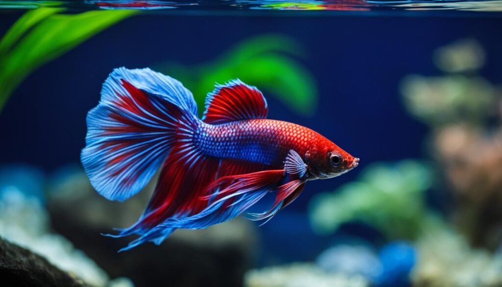 Betta fish swimming