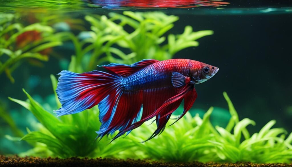 betta fish in a larger tank