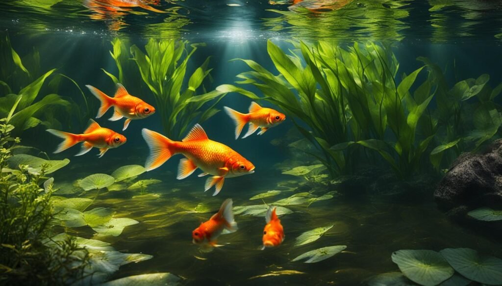 goldfish in a bass habitat